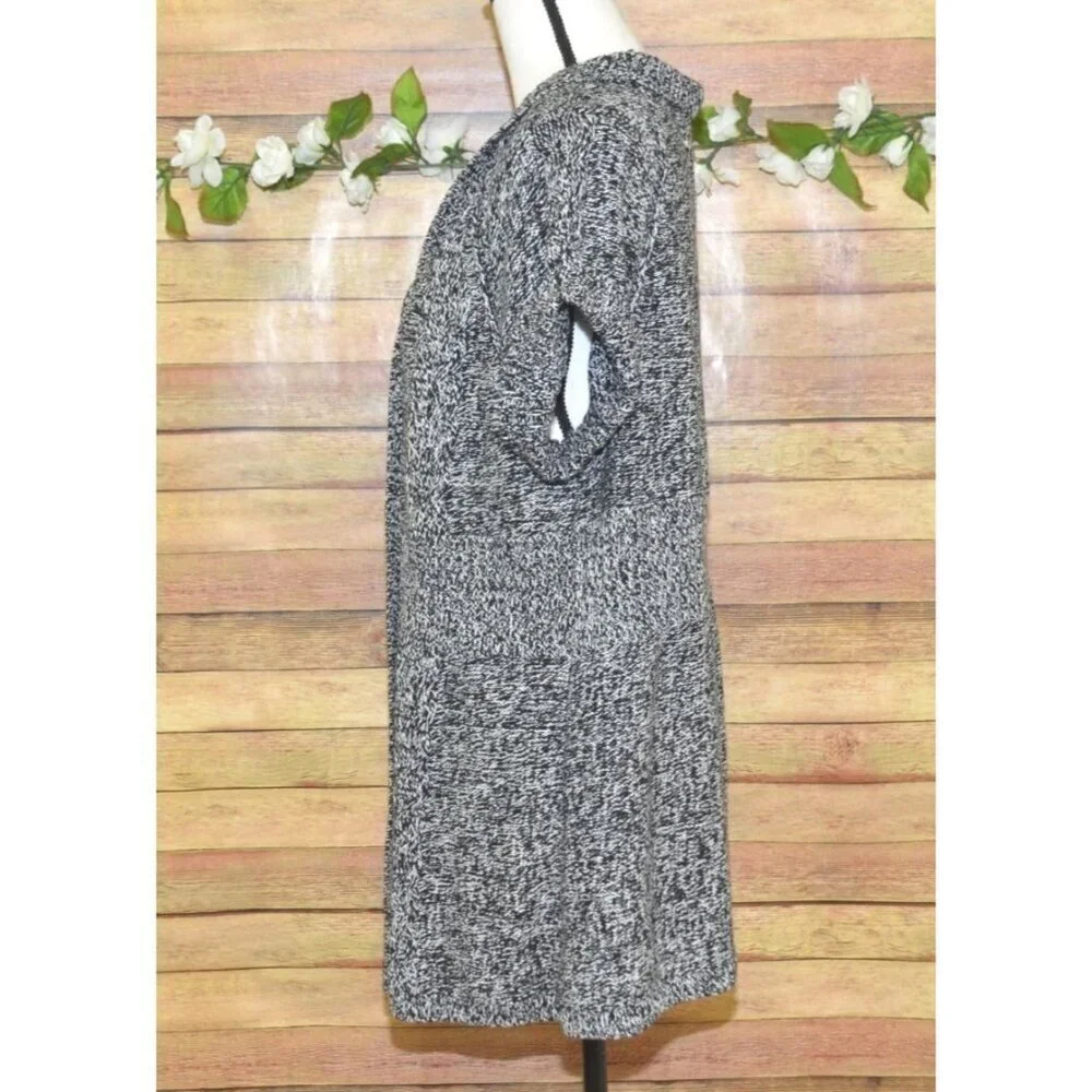 Kenneth Cole Reaction Gray Heathered Ladies XL Short Sleeve Cardigan Chunky Knit